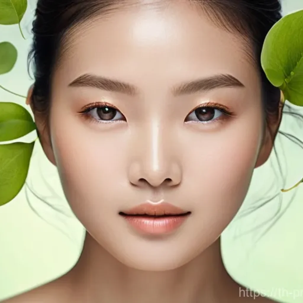 프로바이오틱 스킨케어와 장 건강의 관계 - **Gut-Skin Axis: Inner Health, Outer Radiance**
A serene young Thai woman, mid-20s, with excepti...